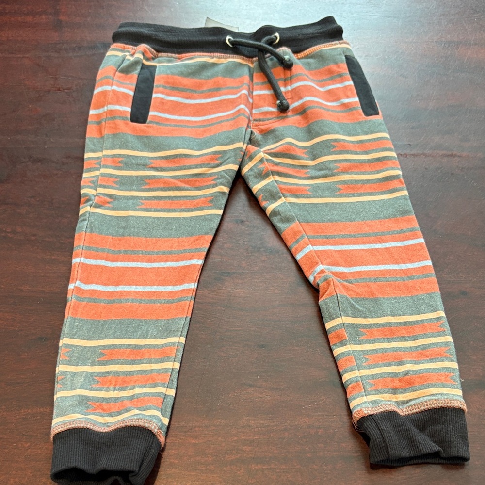 Rags to Raches rust, Orange, and Gray Kids Joggers